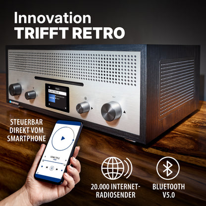 Nostalgie Internetradio mit CD | MILANO Schwarz