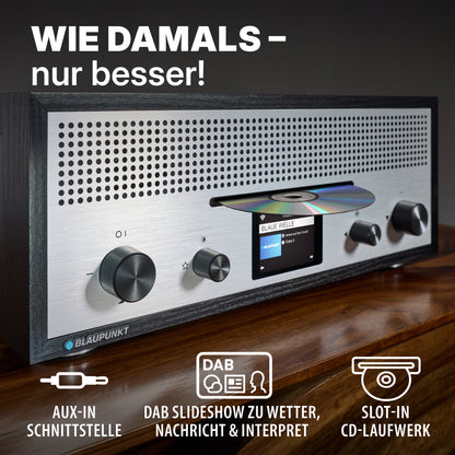Nostalgie Internetradio mit CD | MILANO Schwarz