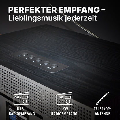 Nostalgie Internetradio mit CD | MILANO Schwarz