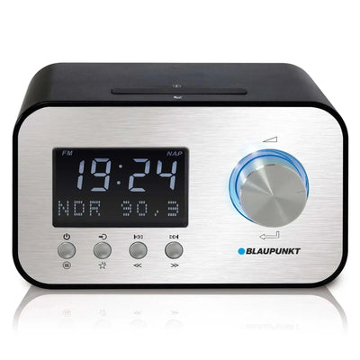 Schwarzer Radiowecker mit DAB+ und UKW, dimmbares LC-Display, Bluetooth, Blaupunkt CLRD 40