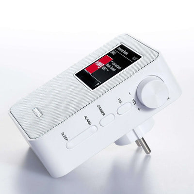Weißes Steckdosen Internetradio PIB 100 WH mit Bluetooth, Farbdisplay und Lautstärkeregler