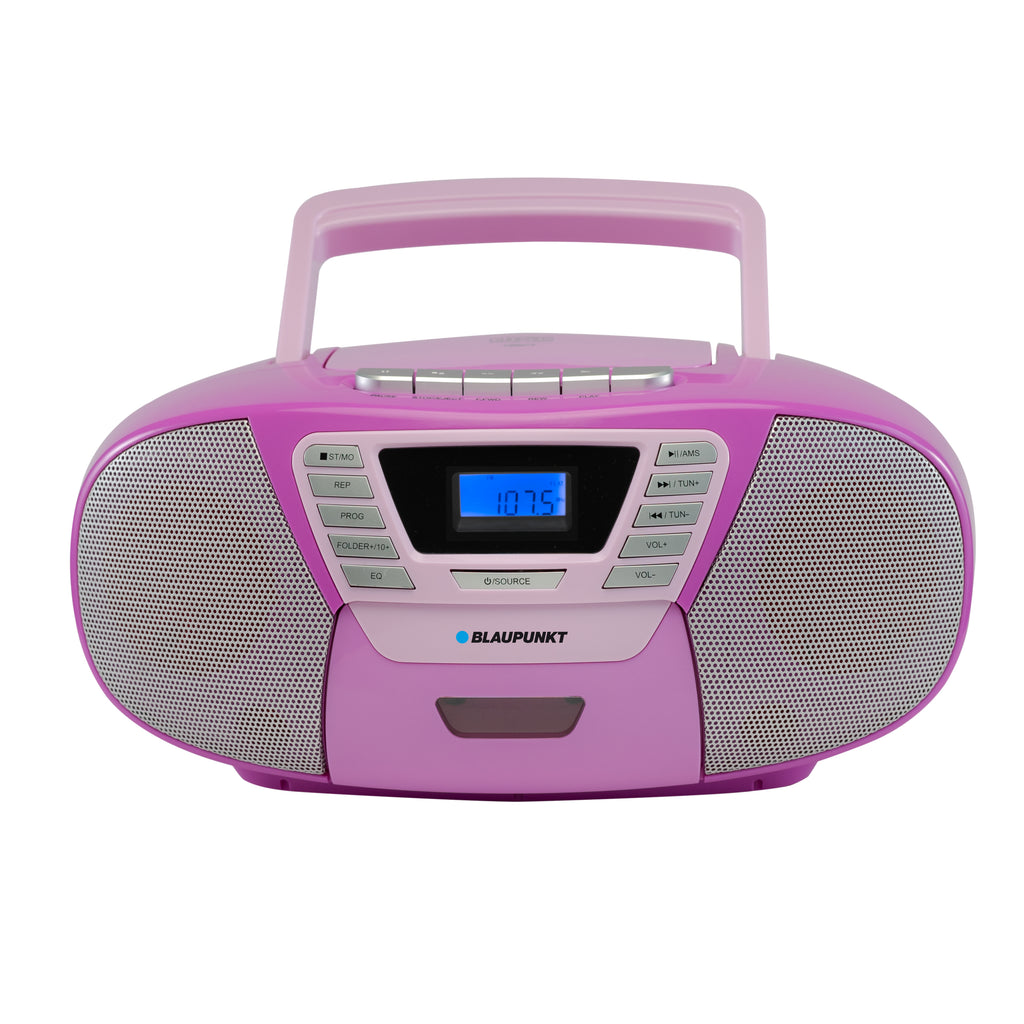 Blaupunkt B 120 MC tragbarer Kinder CD Player mit Bluetooth | Kassettenrekorder Kinder | Hörbuch Funktion | CD-Player mit USB | kleines CD-Radio | Aux In | PLL UKW Radio | Radio mit CD Spieler | Violett