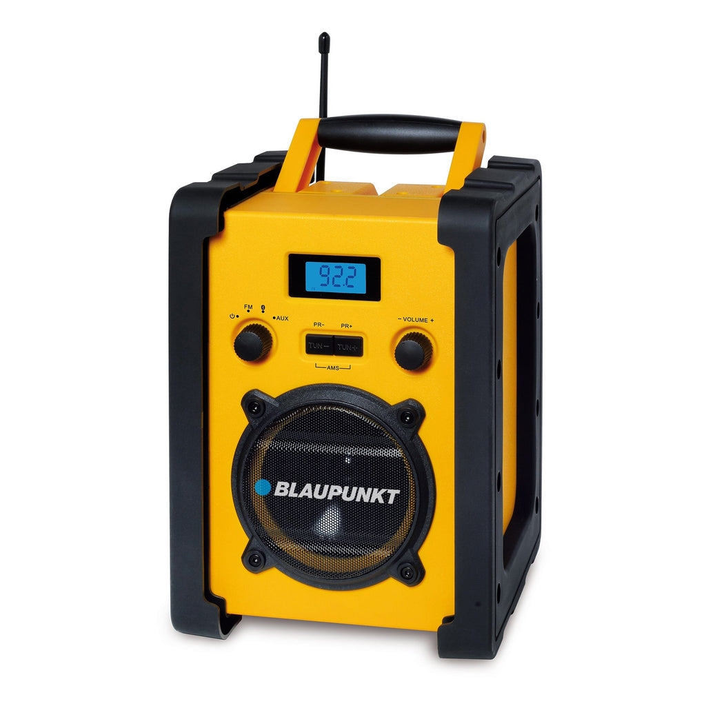 Blaupunkt Baustellenradio BSR 682 mit Akku – Tragbares Radio mit Bluetooth robust (AUX-IN, 5 Watt RMS, Schutzklasse IPX5) 