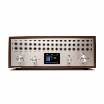 Nostalgieradio mit DAB+ und Bluetooth, Holzgehäuse Walnuss, Retrodesign Blaupunkt Verona, digitaler und analoger Radioempfang, USB-Ladefunktion, AUX-In, 15 Watt Lautsprecher, farbiges Display