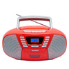 BLAUPUNKT B 120, CD Player Bluetooth Kinder - tragbarer Kassettenrekorder & Kinder CD Player mit Bluetooth Funktion, PLL UKW Radio, AUX & USB Anschluss, mit Griff, Farbe: Rot